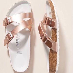 Birkenstock Yao Balance Birko-Flor Rose Gold Sandals